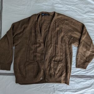 Classic Men's Cardigan Sweater in Brown